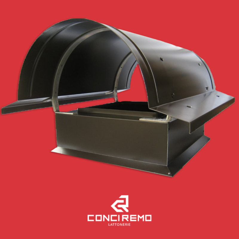 Cappa per comignolo tonda con cornice con gocciolatoio TM